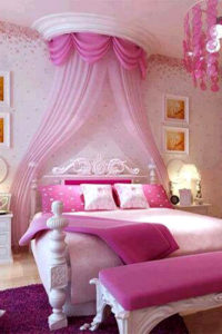 اللون الوردي لون مميز جدا في تصميمات غرف البنات