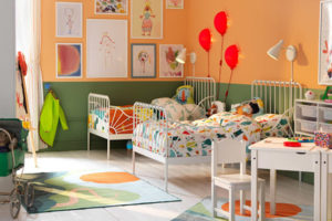 غرفة نوم اطفال مزدوجة بتصميم مودرنمن كتالوج غرف نوم أطفال ايكيا 2020