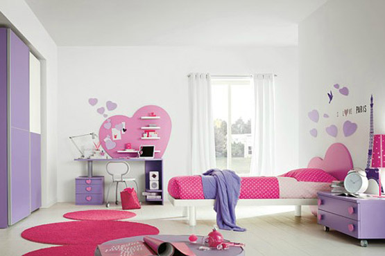 غرف نوم بنات مودرن بألوان جذابة