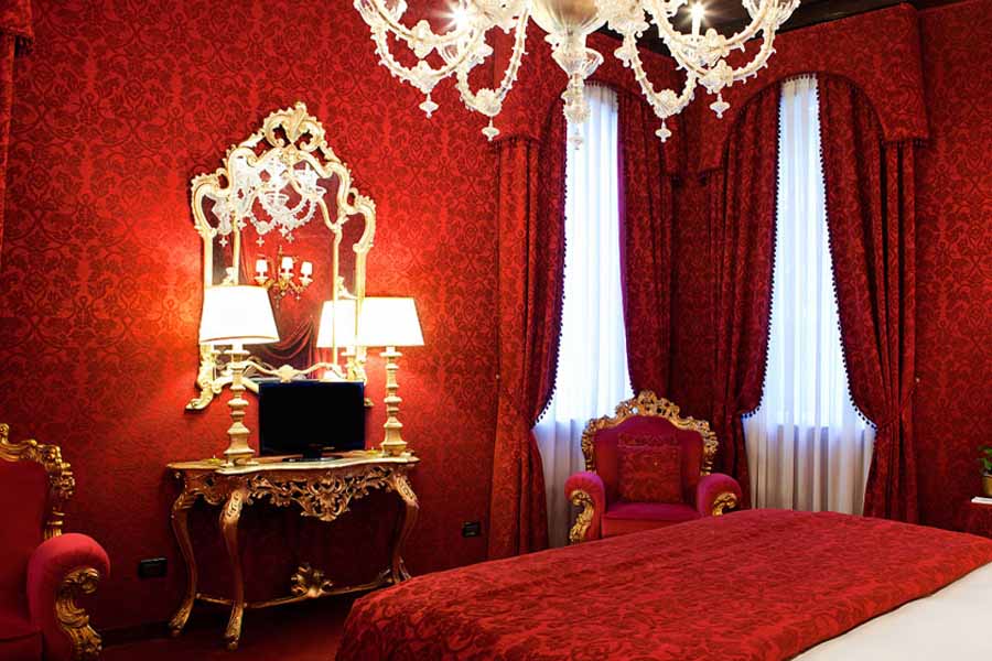 تصاميم غرف نوم مودرن وغرف نوم باللون الأحمر
